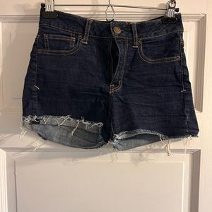 High waisted denim shorts
